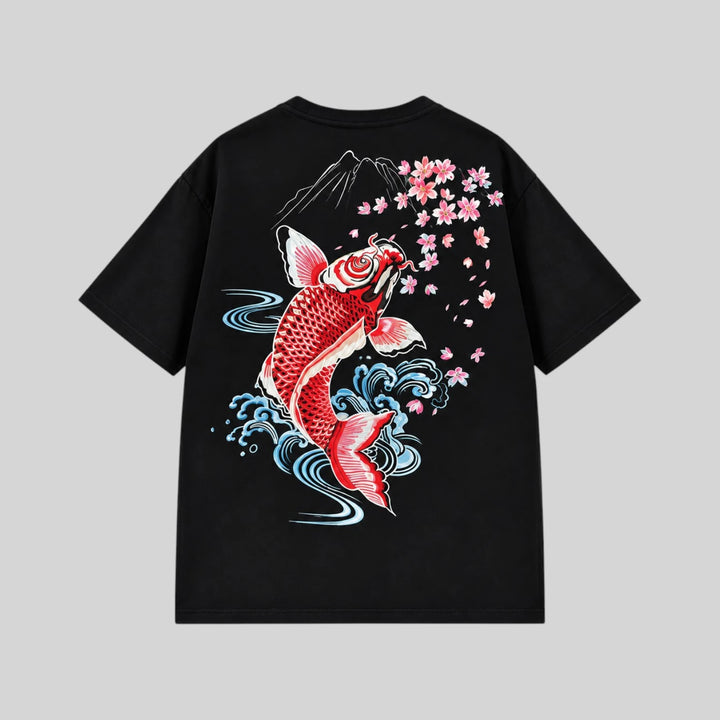 T-shirt Japonais Carpe Koi Brodé femme
