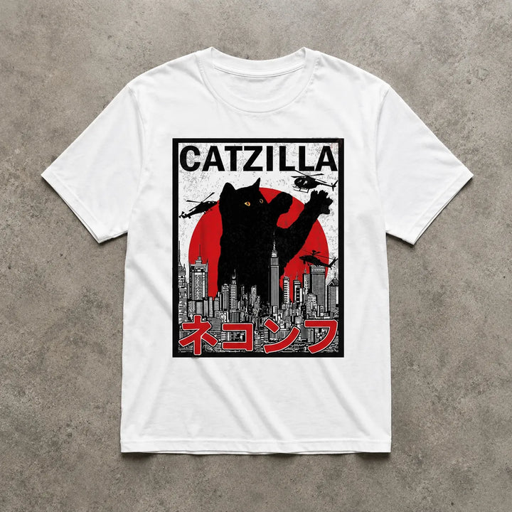 T-shirt Japonais Catzilla Unique