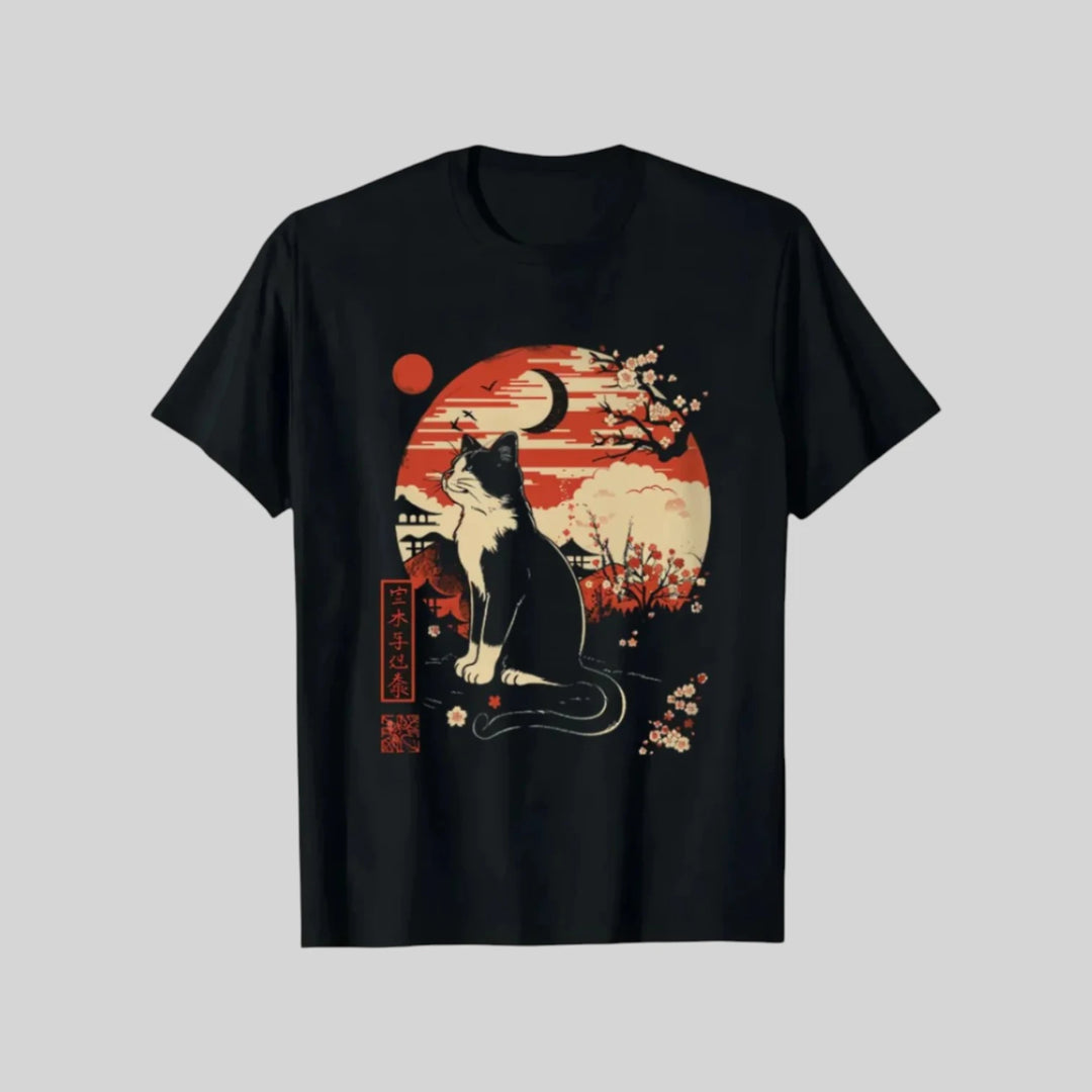 T-shirt Japonais Chat Sakura
