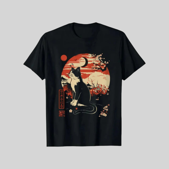 T-shirt Japonais Chat Sakura