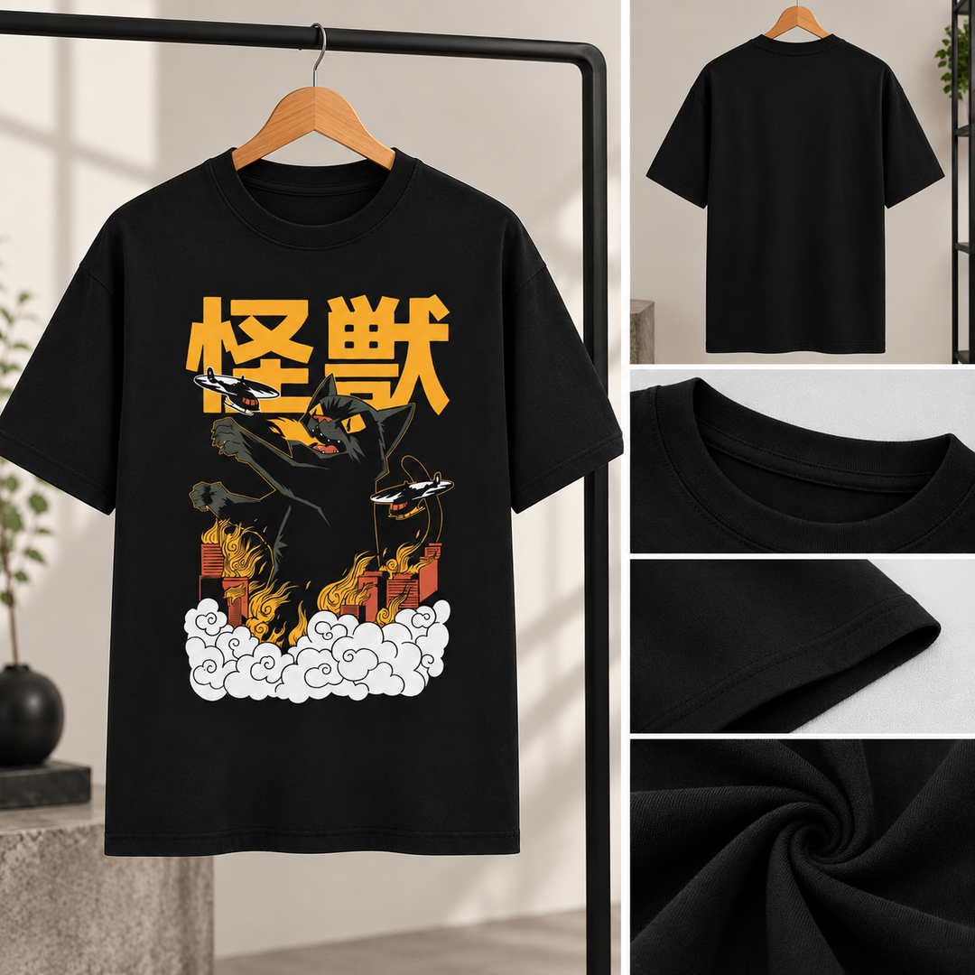 T-shirt Japonais Chat Stylé unique