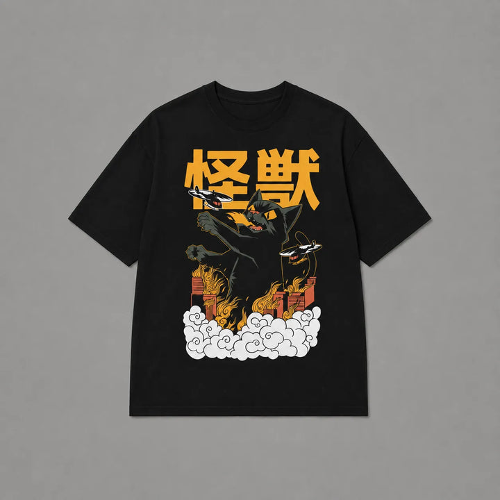 T-shirt Japonais Chat Stylé unique