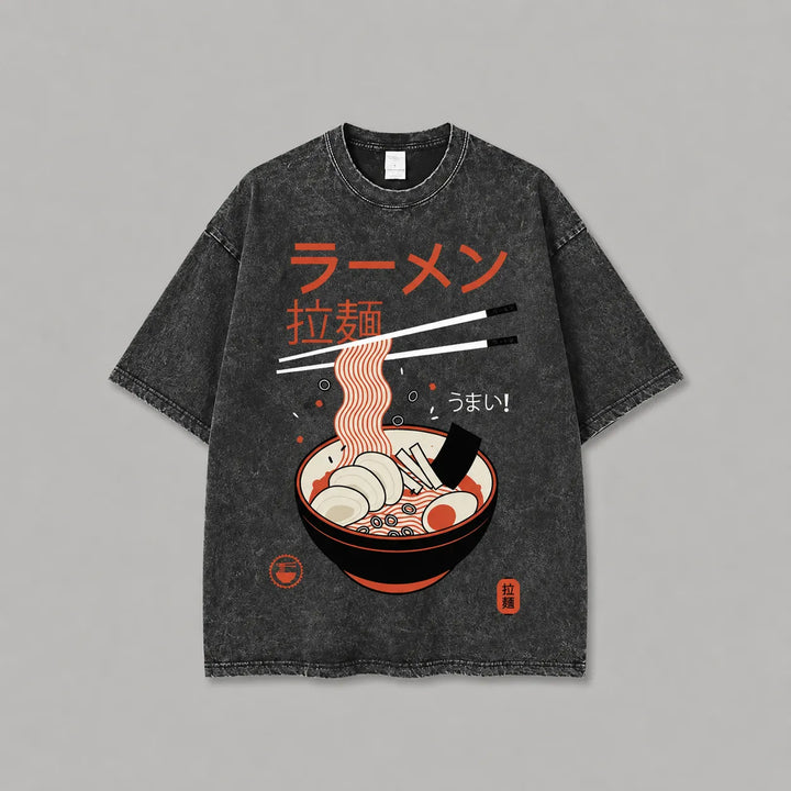 T-shirt Japonais Délavé Ramen