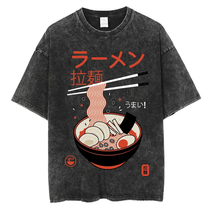 T-shirt Japonais Délavé Ramen Original