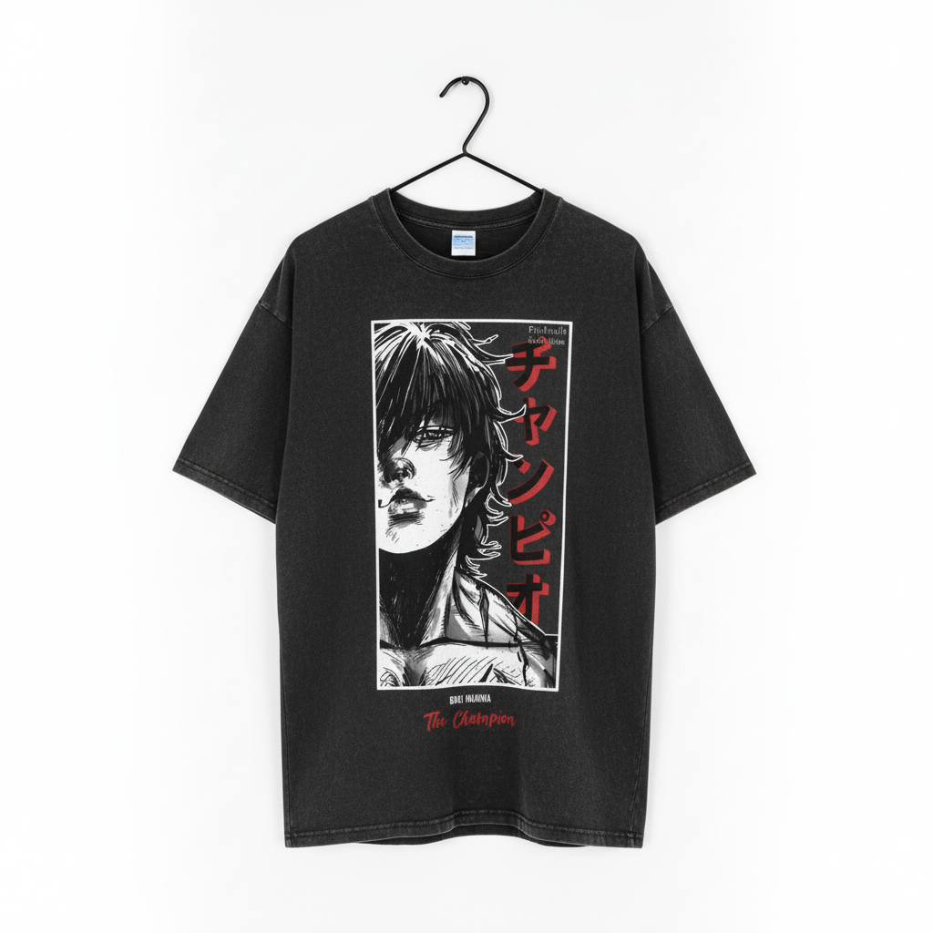 T-shirt Japonais Délavé fluide