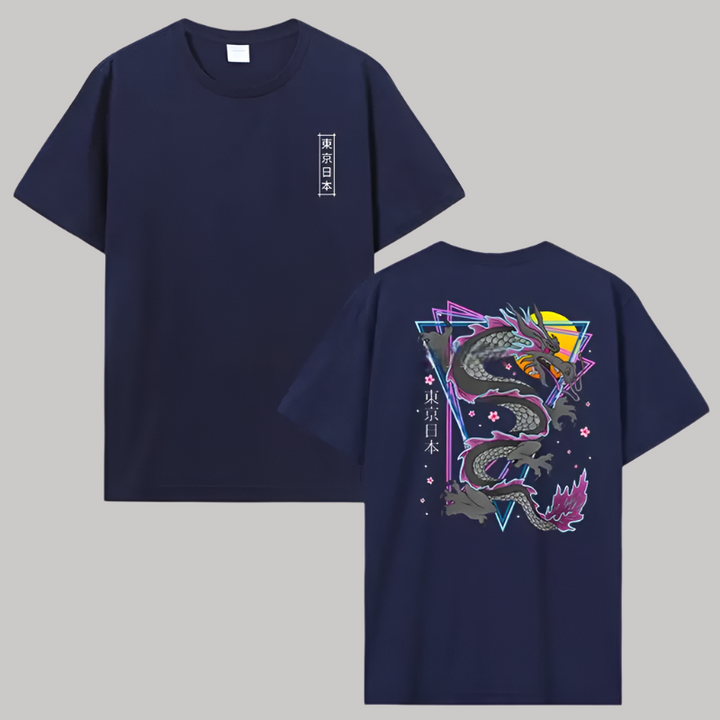 T-shirt Japonais Dragon Graphique