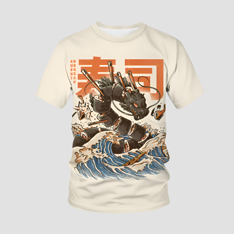 T-shirt Japonais Dragon Stylé