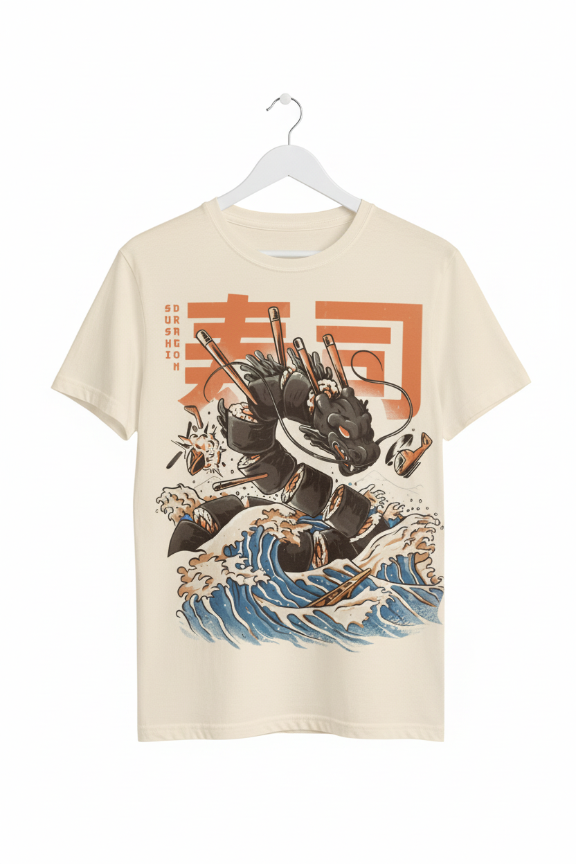 T-shirt Japonais Dragon Stylé qualité