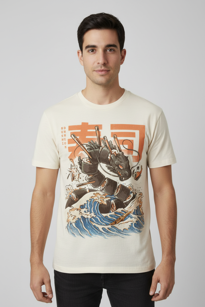 T-shirt Japonais Dragon Stylé unique