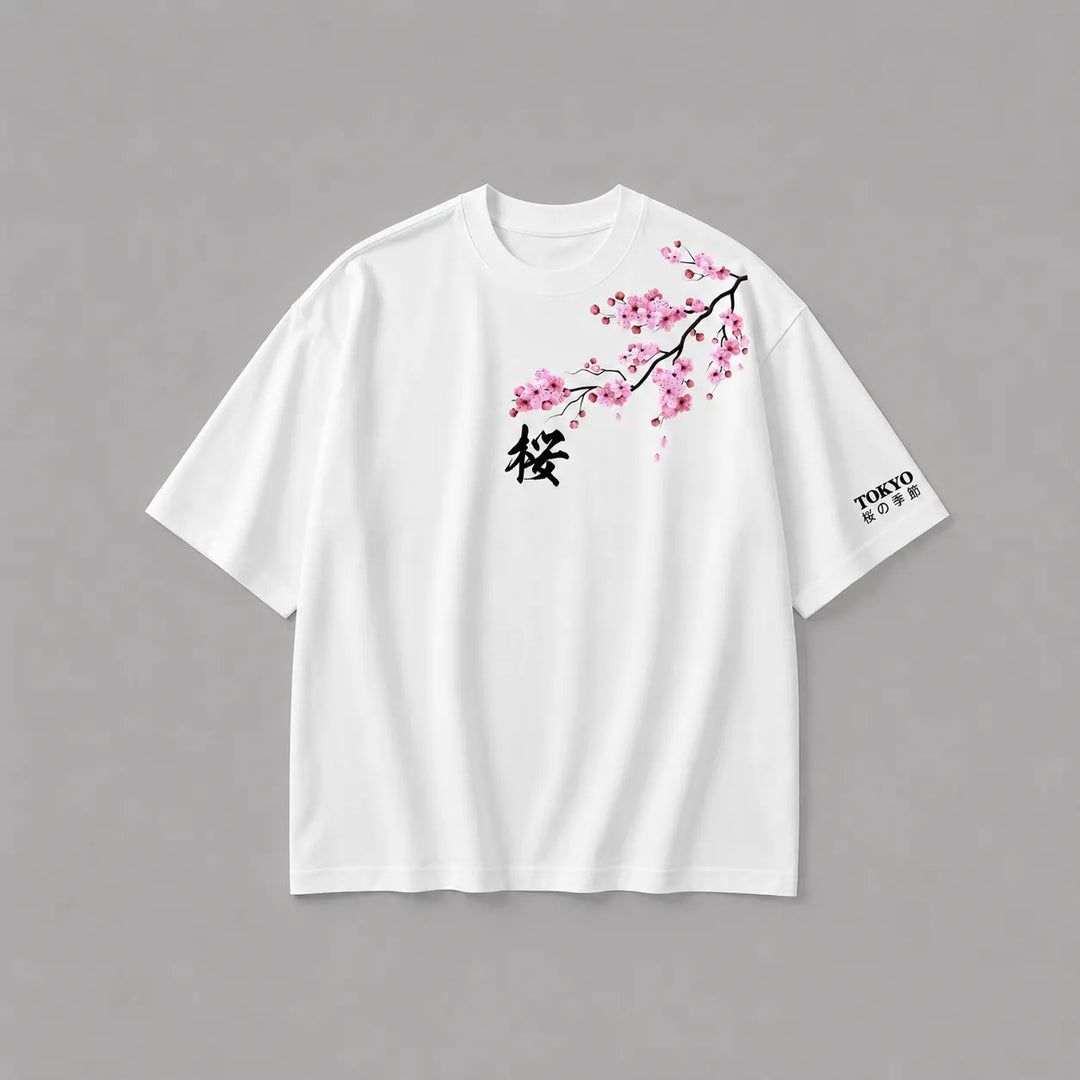T-shirt Japonais Elégant Sakura