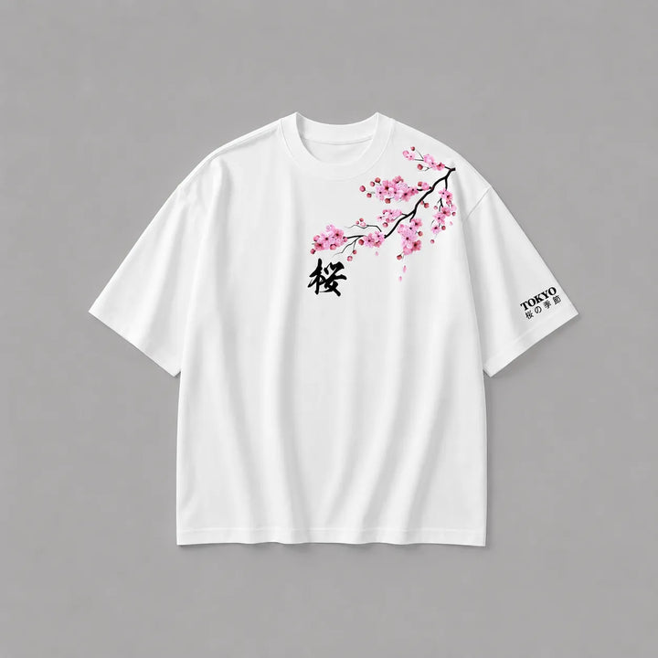 T-shirt Japonais Elégant Sakura