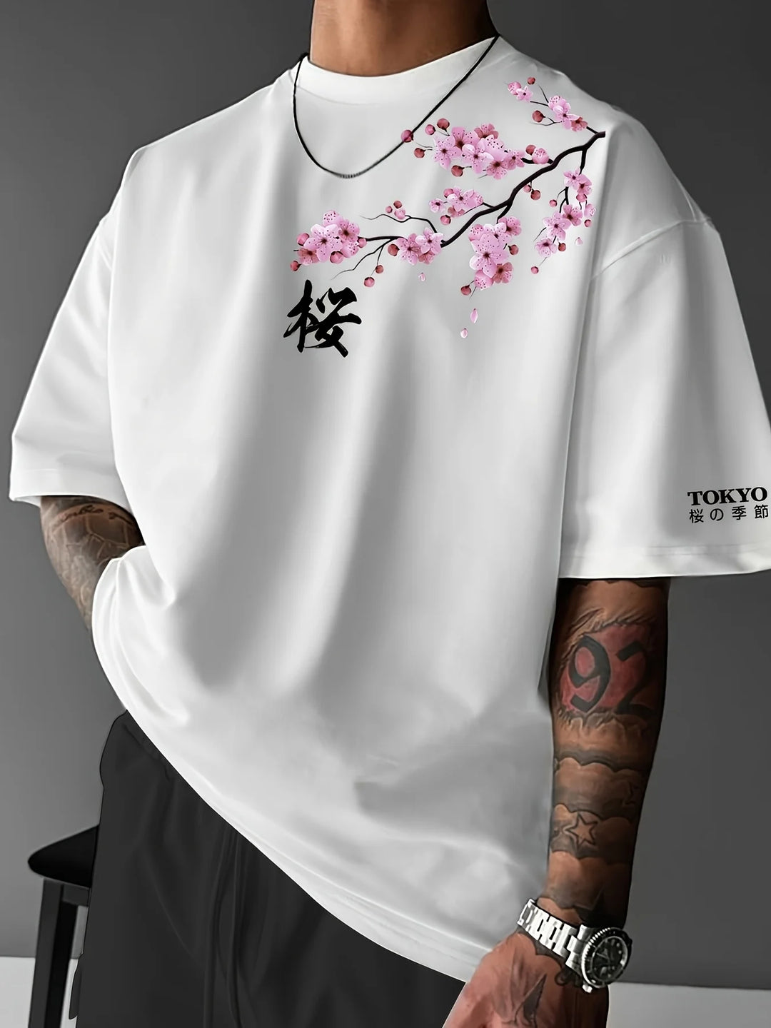 T-shirt Japonais Elégant Sakura Unique