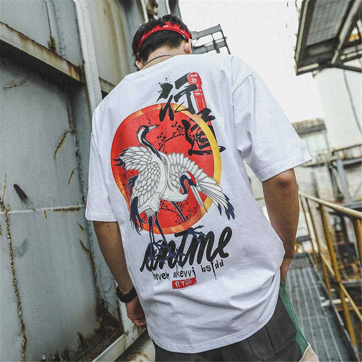 T-shirt Japonais Hip Hop Grue unique