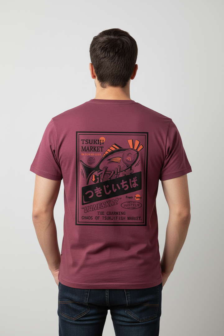 T-shirt Japonais Hip Hop Poisson Rouge