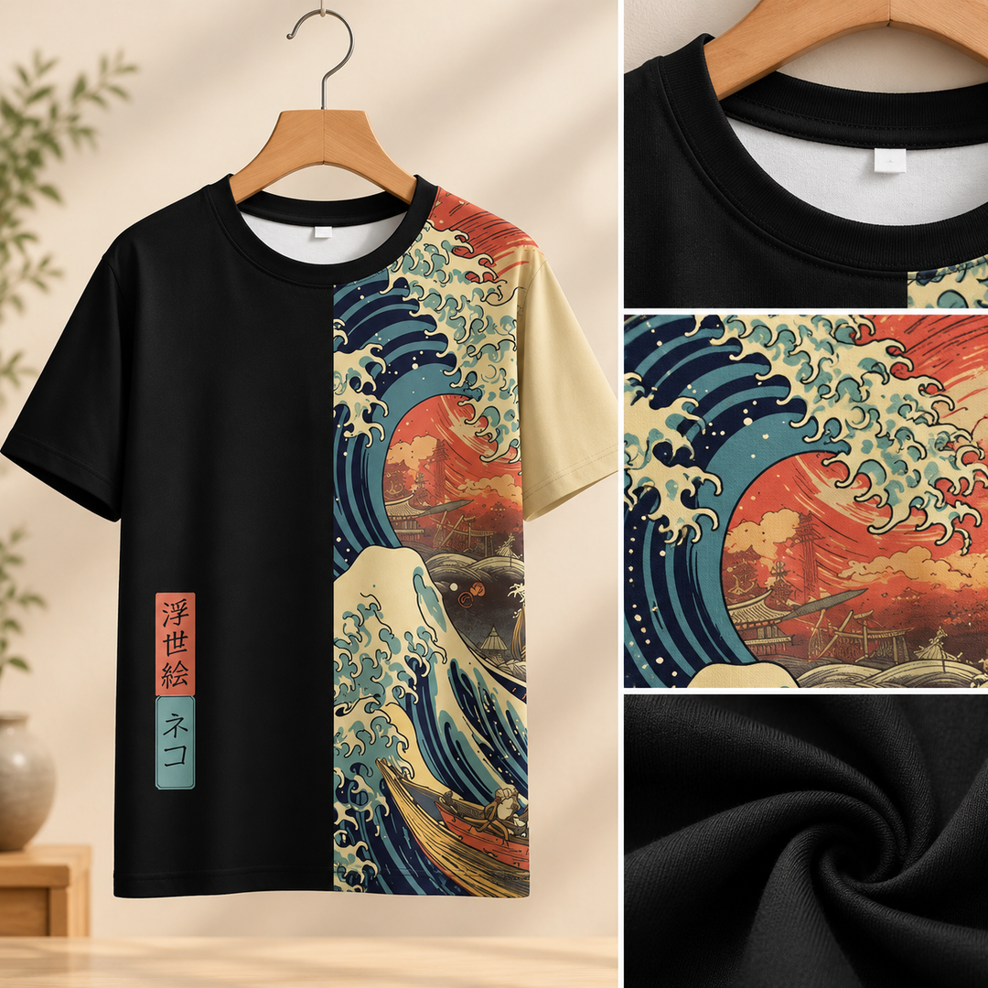 T-shirt Japonais Homme à la Mode détallé
