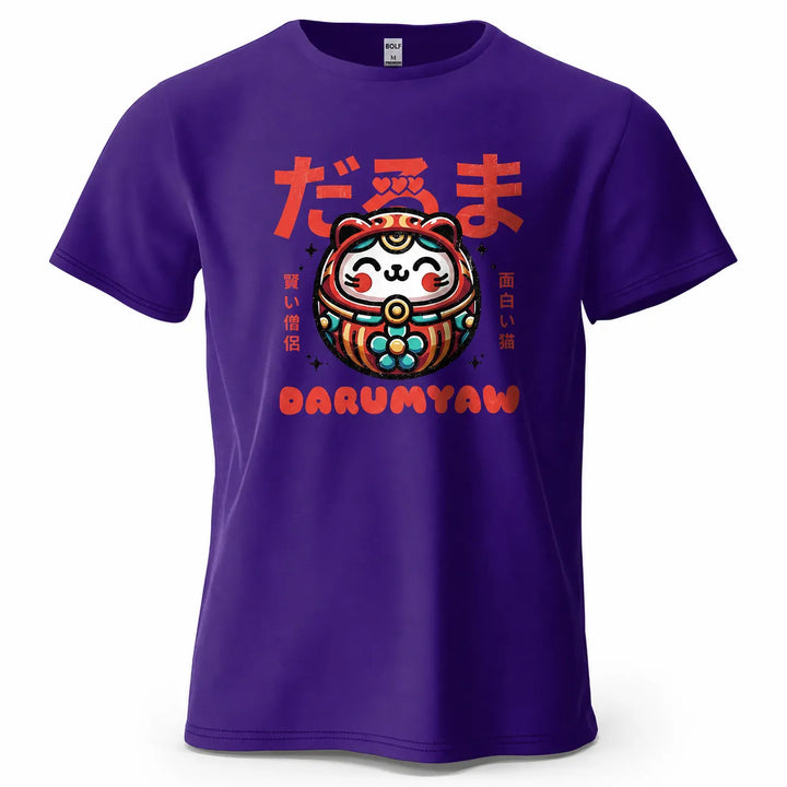 T-shirt Japonais Imprimé Daruma Violet