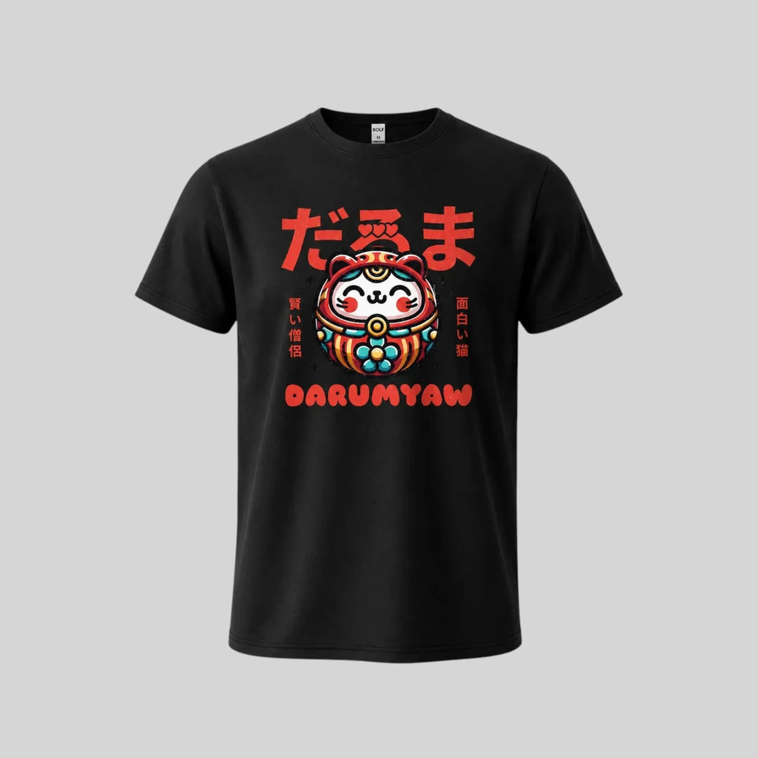 T-shirt Japonais Imprimé Daruma qualité