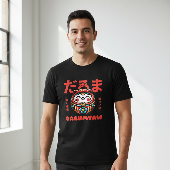 T-shirt Japonais Imprimé Daruma unique