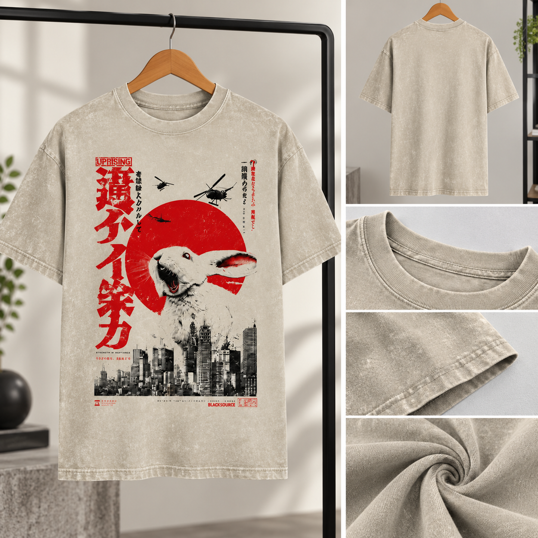 T-shirt Japonais Lapin Streetwear détaillé