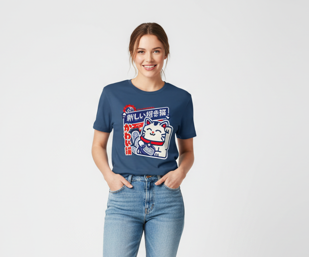T-shirt Japonais Maneki Neko Stylé de qualité