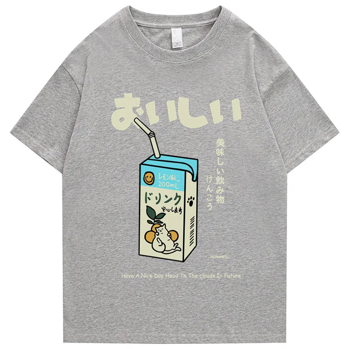 T-shirt Japonais Milk Gris