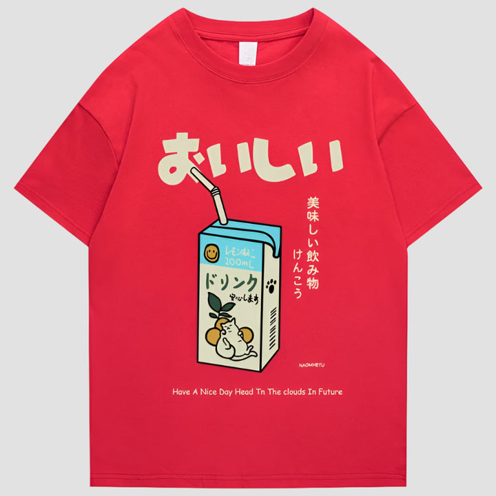 T-shirt Japonais Milk Rouge