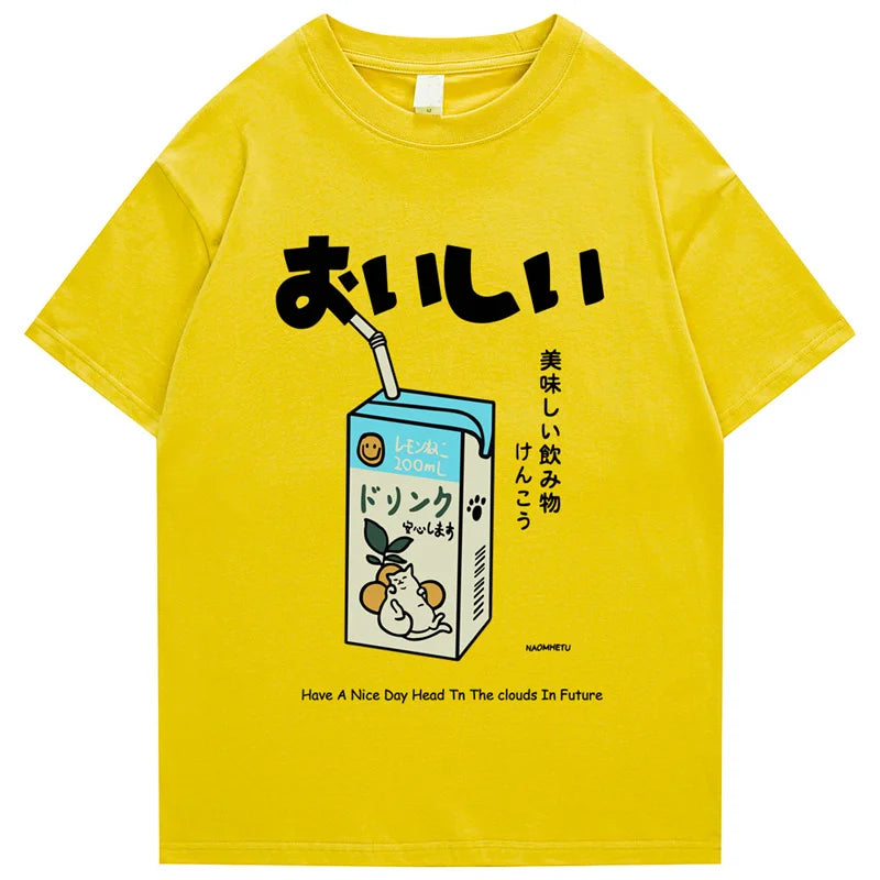 T-shirt Japonais Milk Jaune