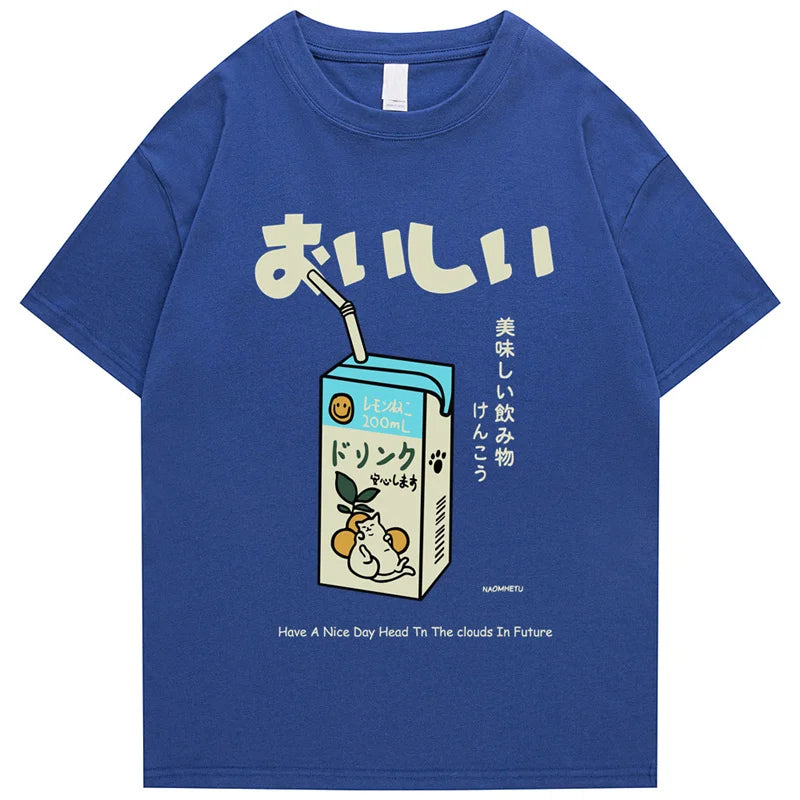 T-shirt Japonais Milk Bleu