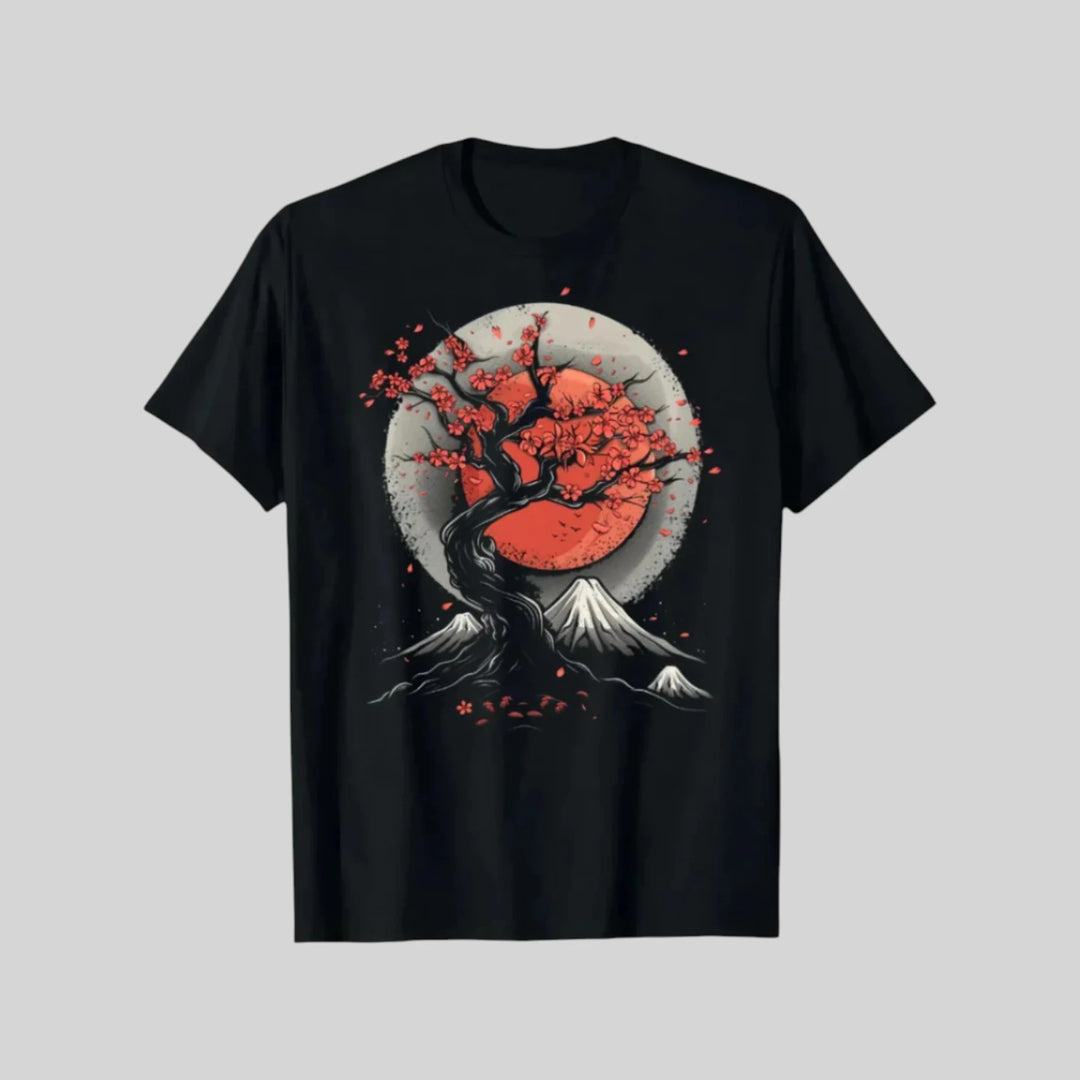 T-shirt Japonais Motif Nocturne fluide