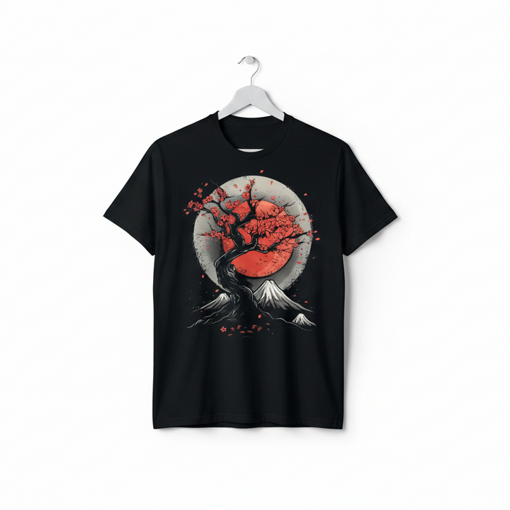 T-shirt Japonais Motif Nocturne léger