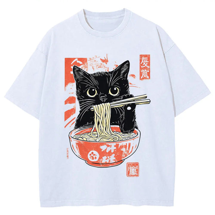 T-shirt Japonais Nouilles Ramen Blanc