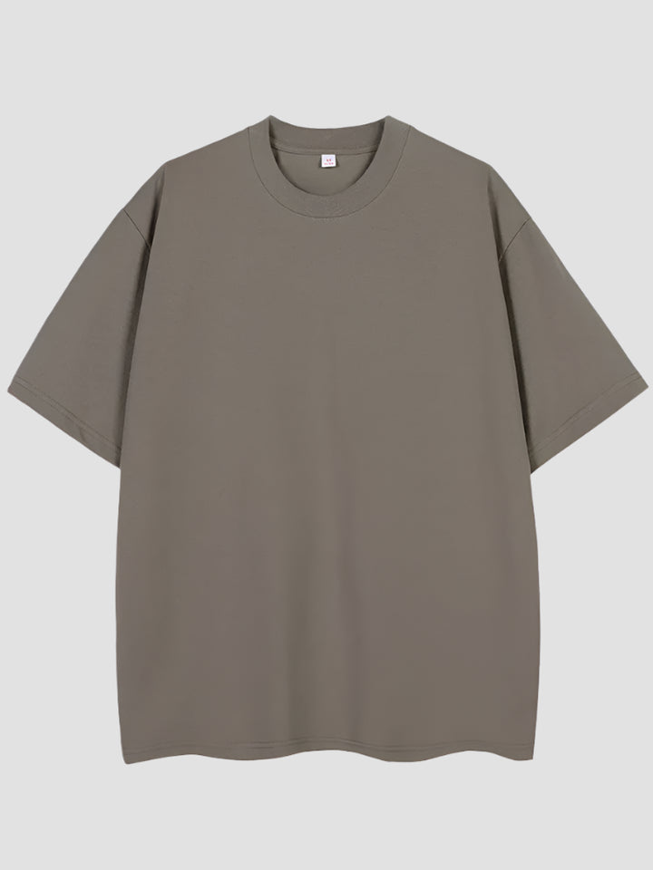 T-shirt Japonais Oversize Coton Uni Marron