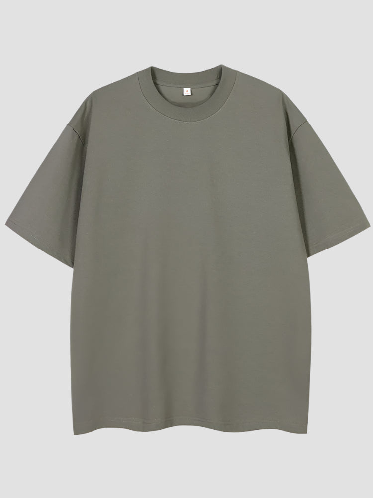 T-shirt Japonais Oversize Coton Uni Gris