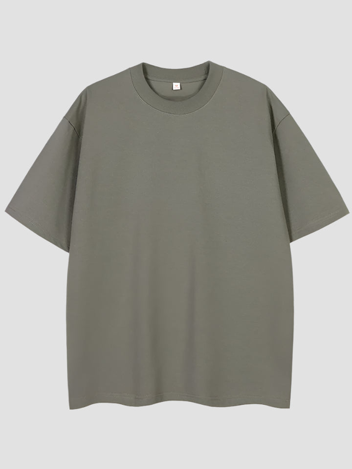 T-shirt Japonais Oversize Coton Uni Gris