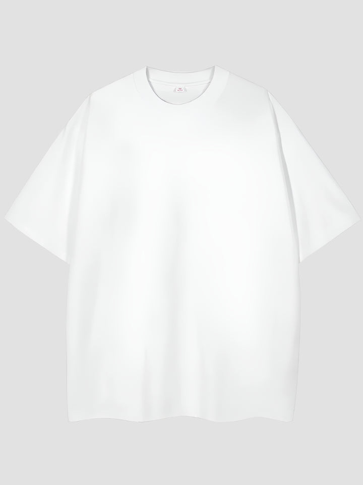 T-shirt Japonais Oversize Coton Uni Blanc