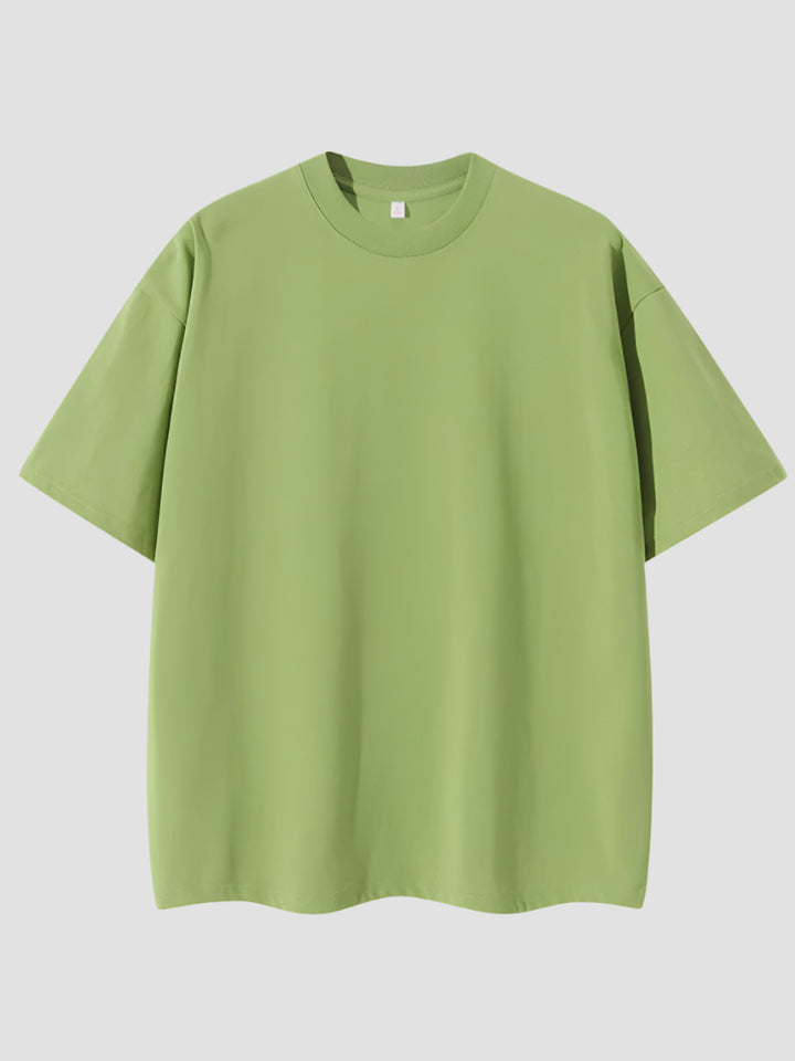 T-shirt Japonais Oversize Coton Uni Vert