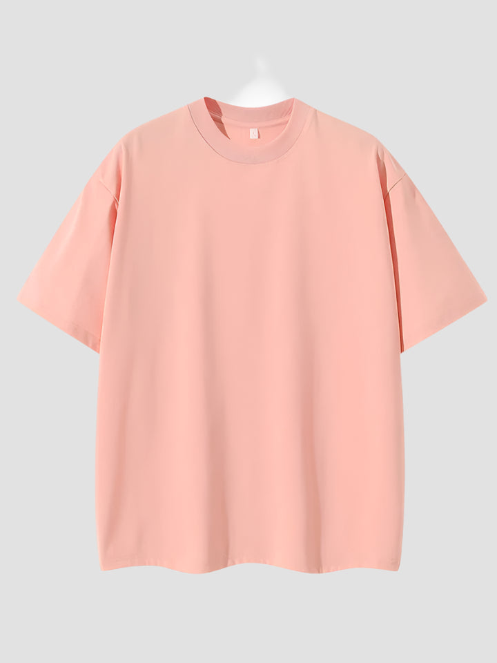 T-shirt Japonais Oversize Coton Uni Rose