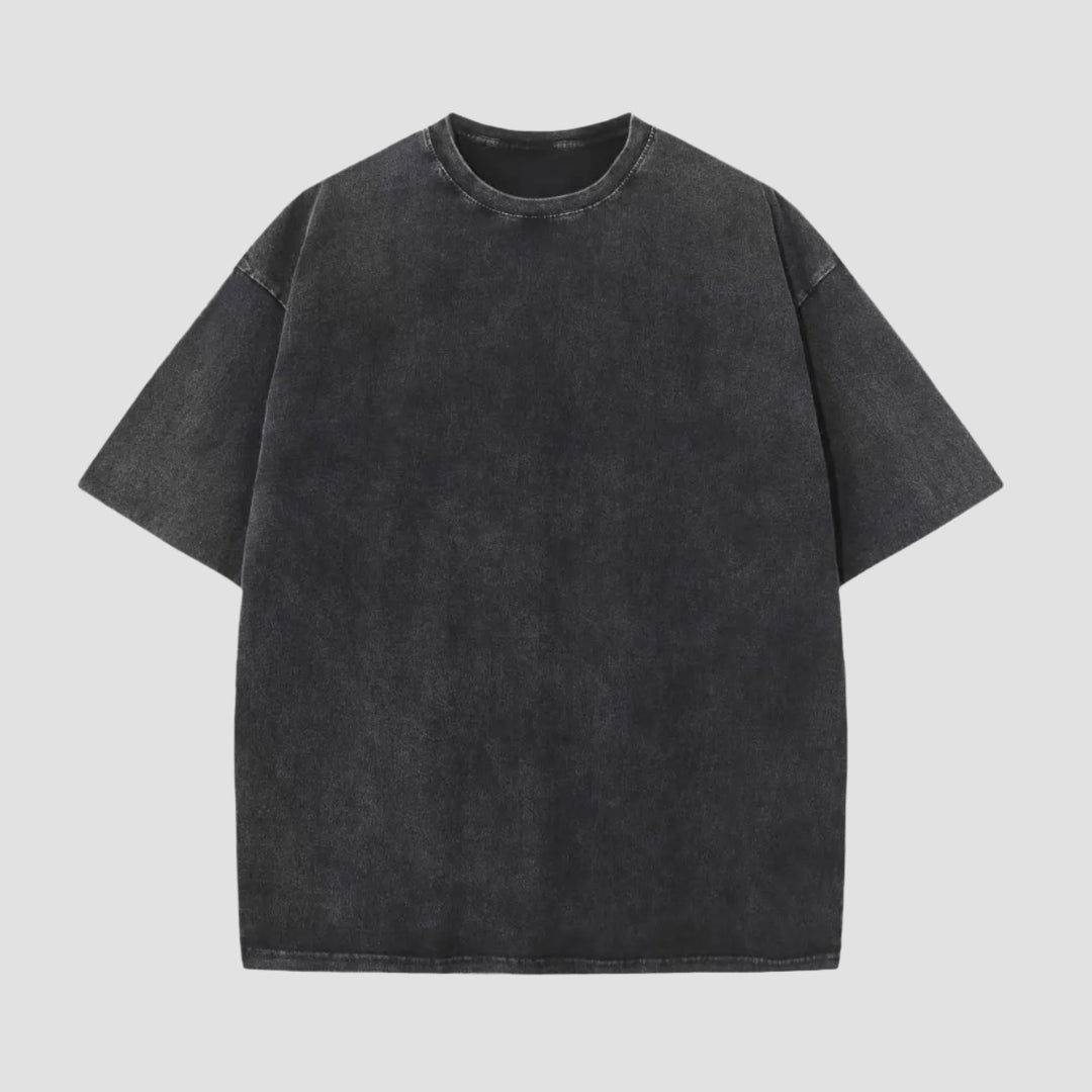 T-shirt Japonais Oversize Délavé Noir