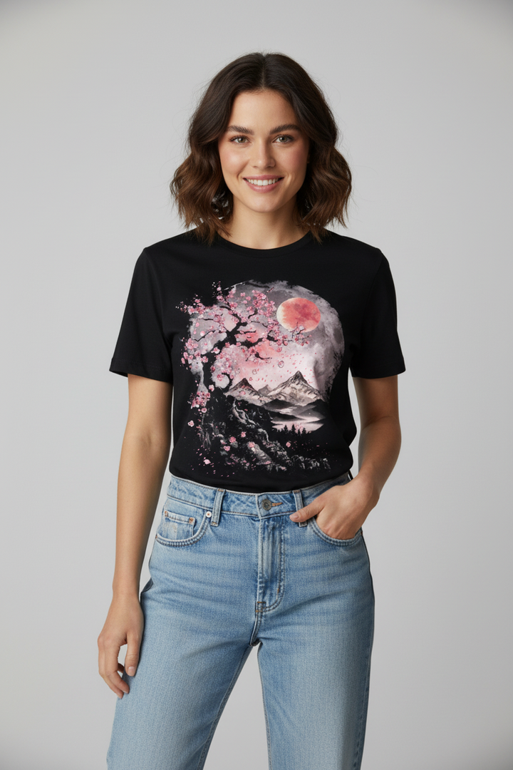 T-shirt Japonais Pleine Lune stylé