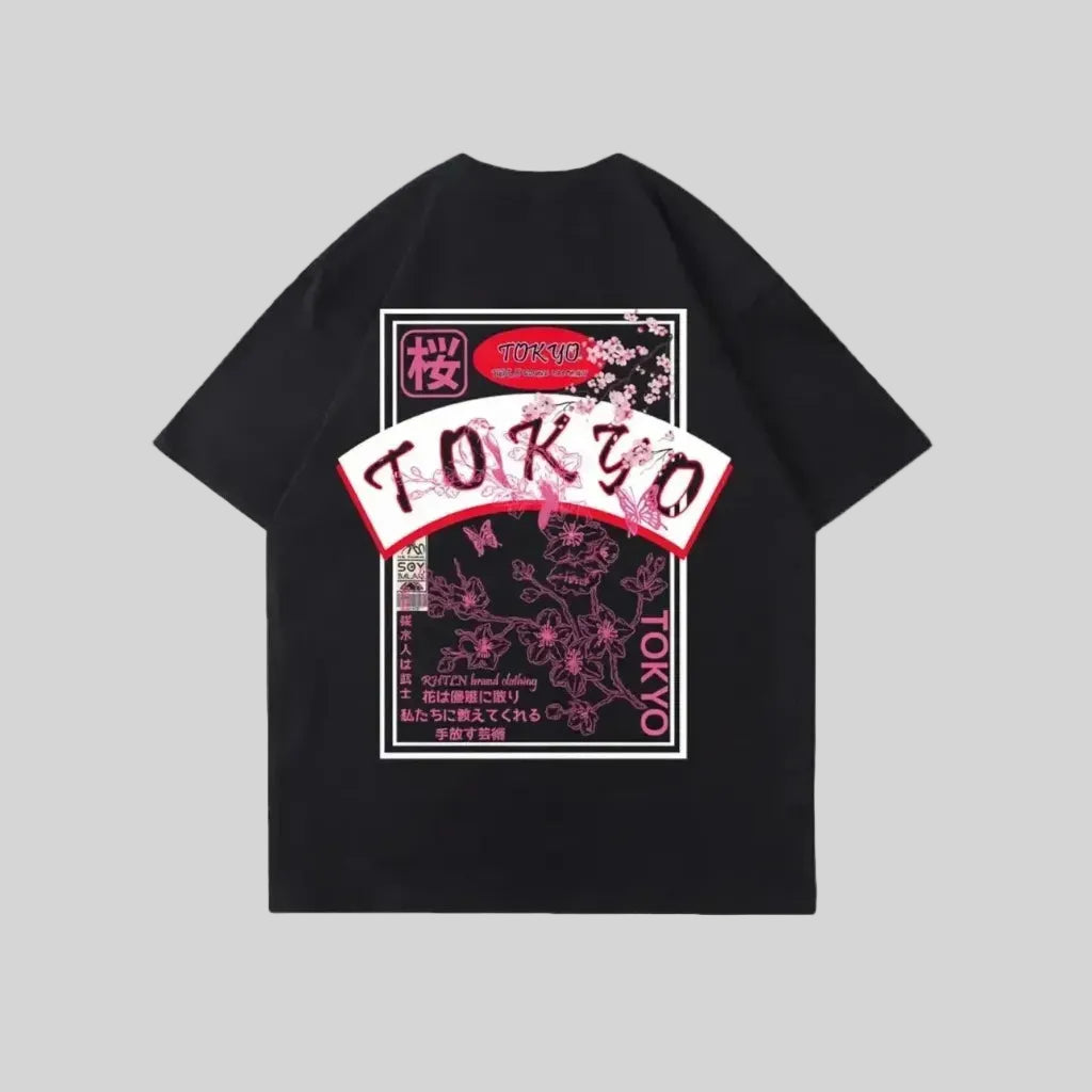 T-shirt Japonais Streetwear Tokyo Sakura