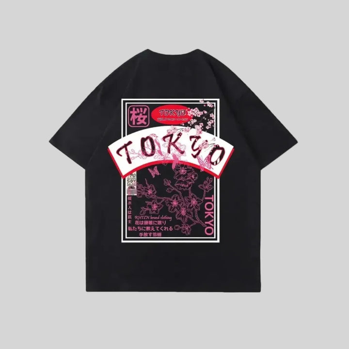 T-shirt Japonais Streetwear Tokyo Sakura