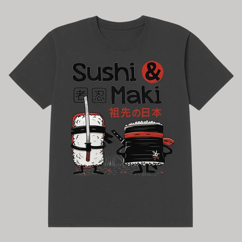 T-shirt Japonais Sushi & Maki Noir