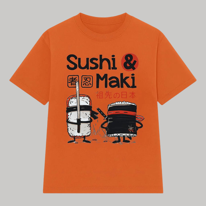 T-shirt Japonais Sushi & Maki Orange
