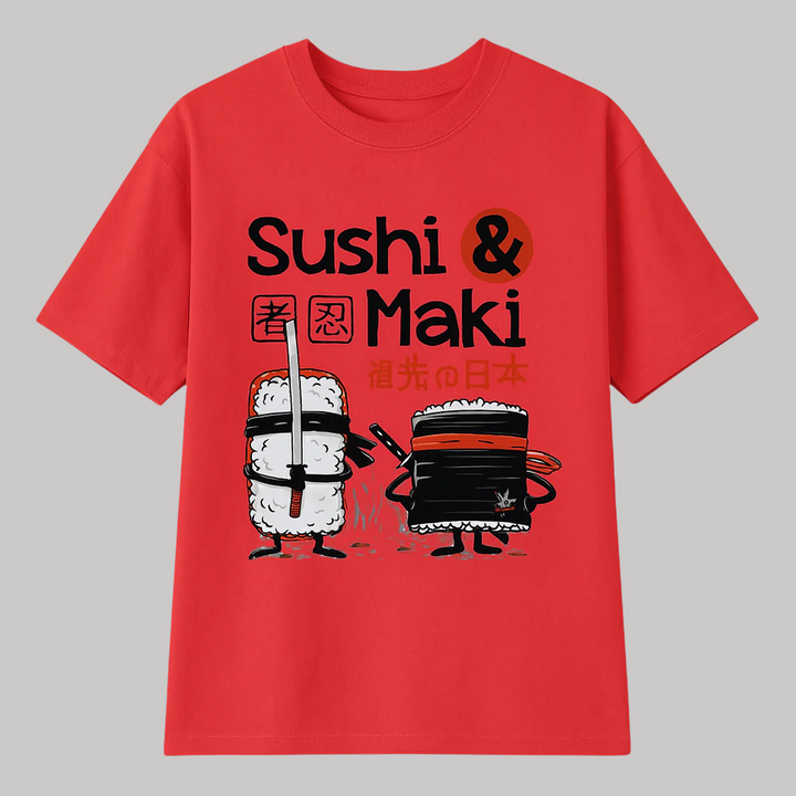 T-shirt Japonais Sushi & Maki Rouge