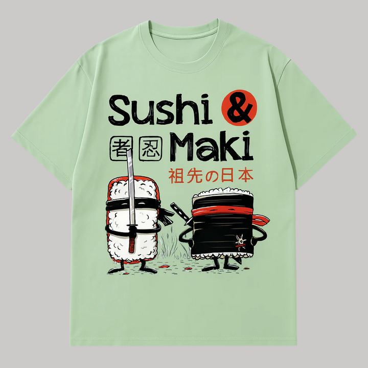 T-shirt Japonais Sushi & Maki Vert
