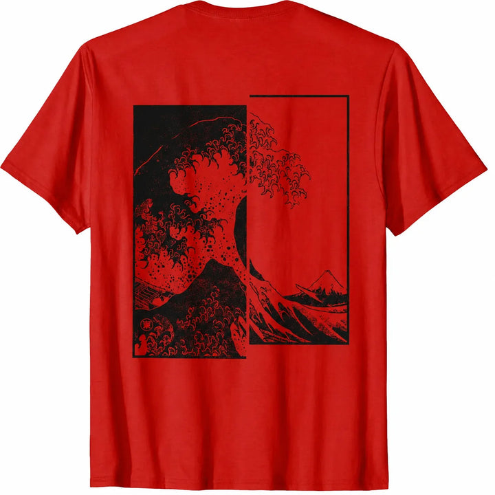 T-shirt Japonais Vague Stylé Rouge