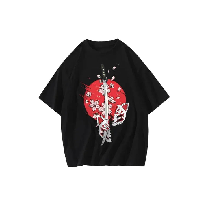 T-shirt Style Japonais Samourai fluide