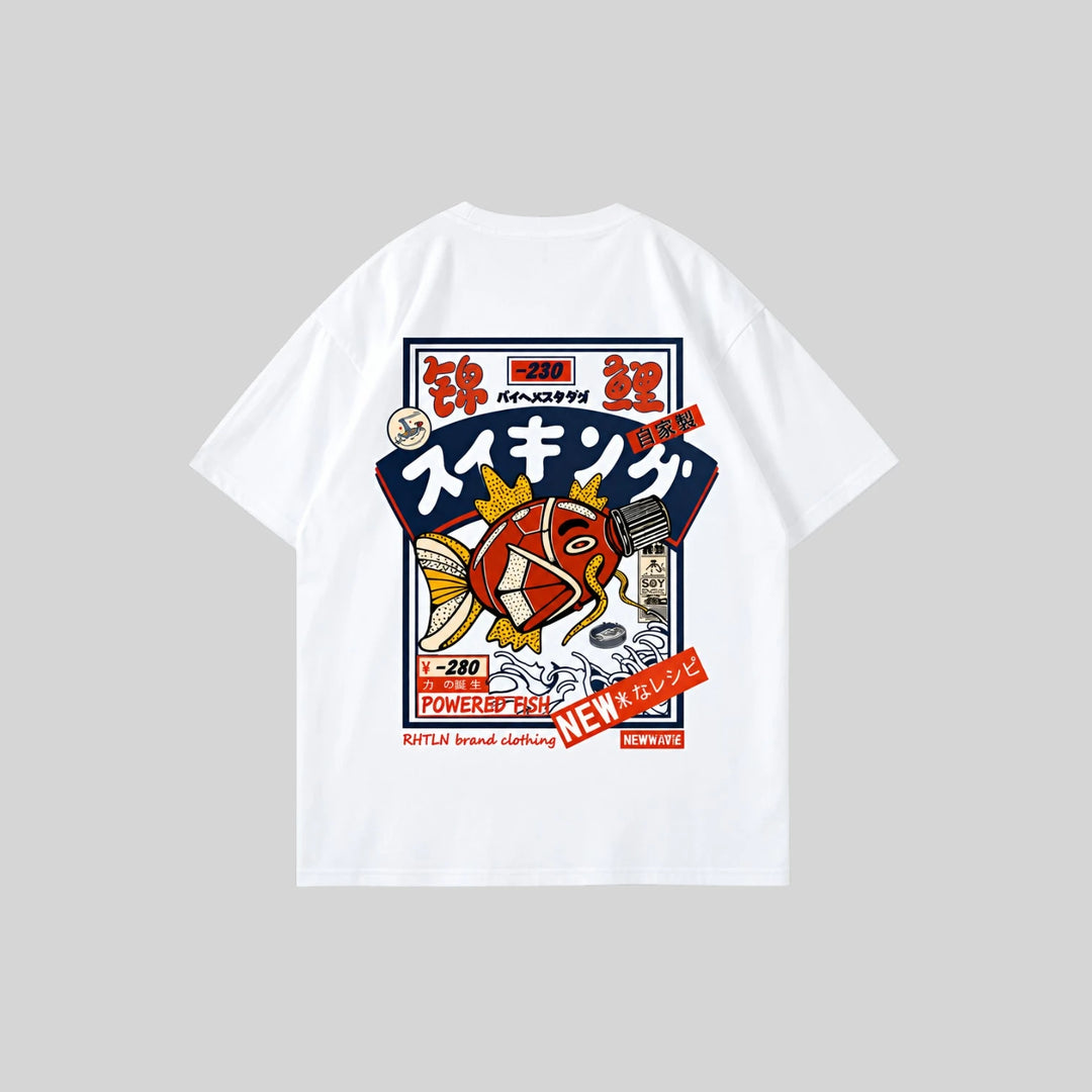 T-shirt japonais Koi streetwear fashion
