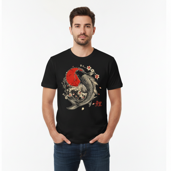 T-shirt japonais carpe koi stylé