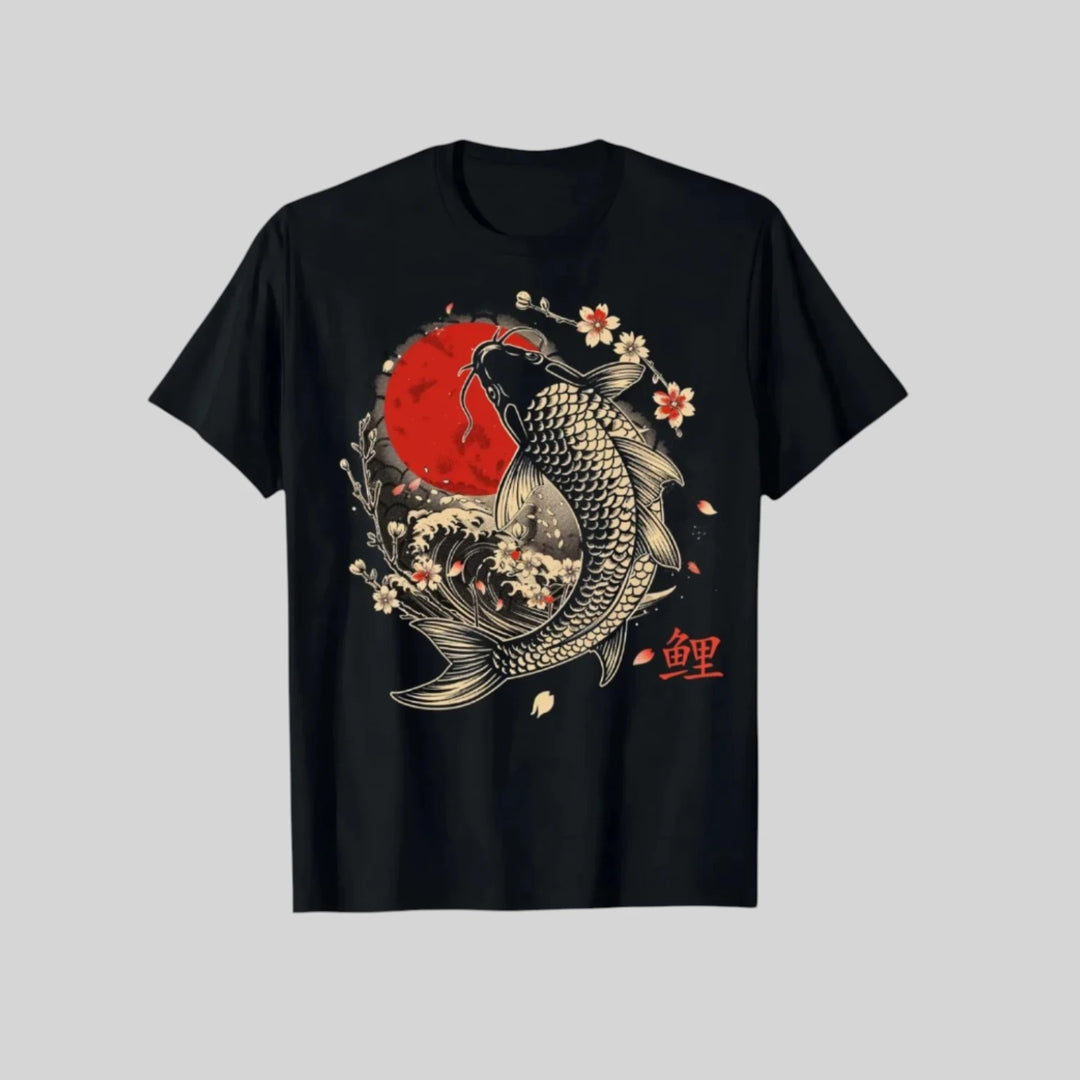 T-shirt japonais carpe koi unique